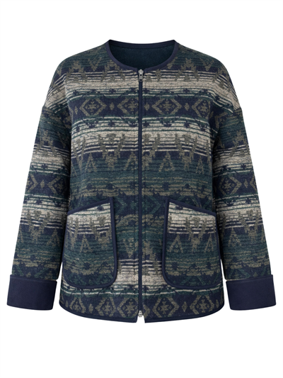 Retrobird Design Seasonal Navy Blue Thin Jacket