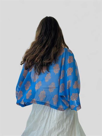 Retrobird Design Blue Mini Kimono