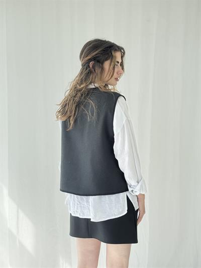 Retrobird Design Lace-Up Front Smoked Vest