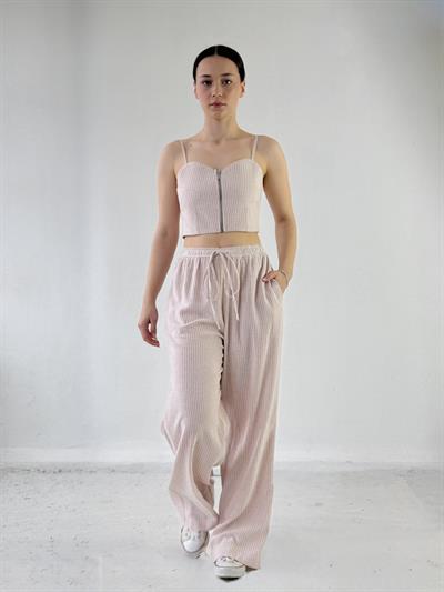 Retrobird Design Front Zippered Cream Bustier