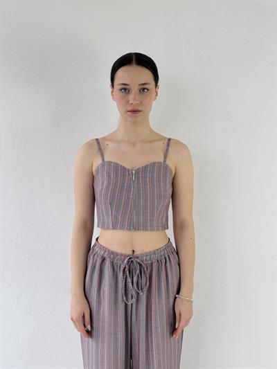 Retrobird Tasarım Önden Fermuarlı Somon Büstiyer