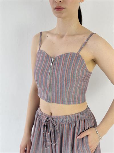 Retrobird Tasarım Önden Fermuarlı Somon Büstiyer