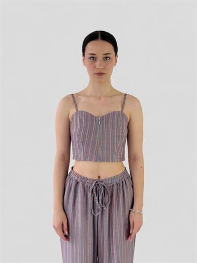 Retrobird Tasarım Önden Fermuarlı Somon Büstiyer