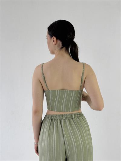 Retrobird Tasarım Önden Fermuarlı Çağla Büstiyer