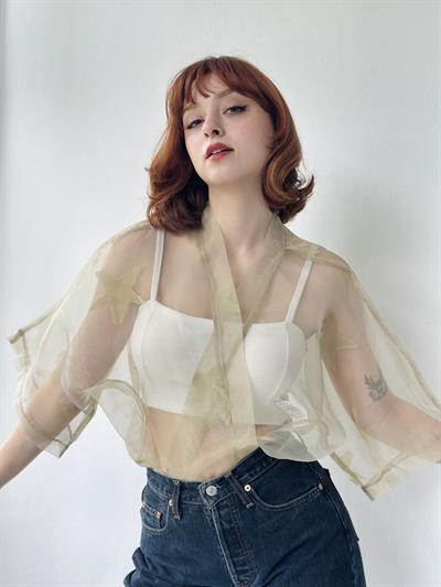 Retrobird Design Çağla Organza Mini Kimono