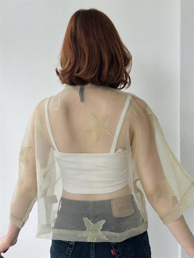 Retrobird Design Çağla Organza Mini Kimono
