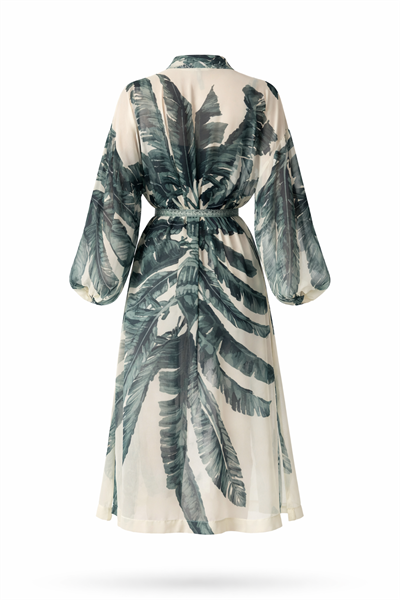 Retrobird Tasarım Yeşil Palmera Wrap Kimono