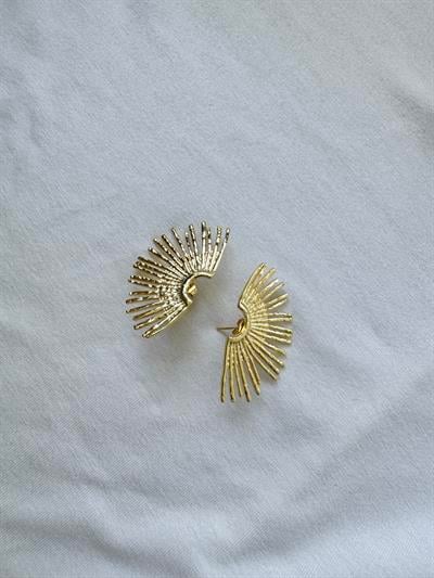 Retrobird Design Antique Yellow Brass Retro Model Earrings