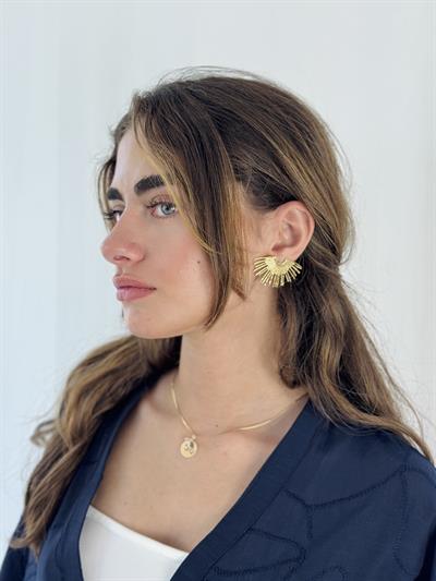 Retrobird Design Antique Yellow Brass Retro Model Earrings