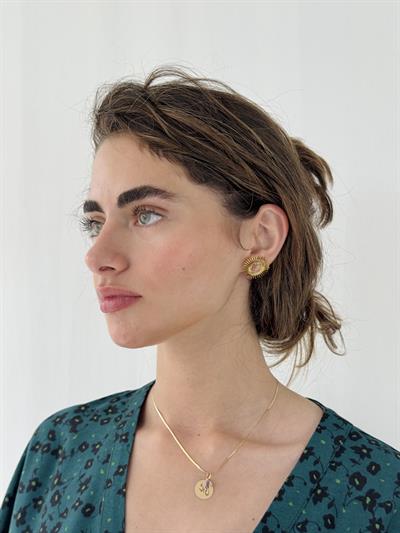 Retrobird Dusty Rose Design Brass Retro Model Earrings