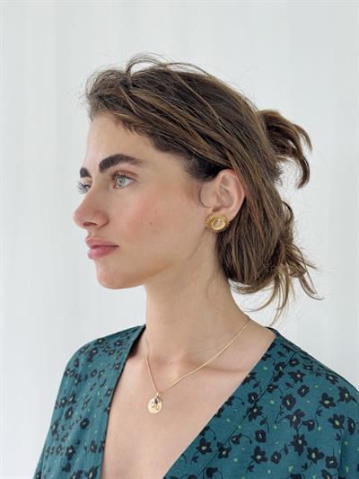 Retrobird Dusty Rose Design Brass Retro Model Earrings