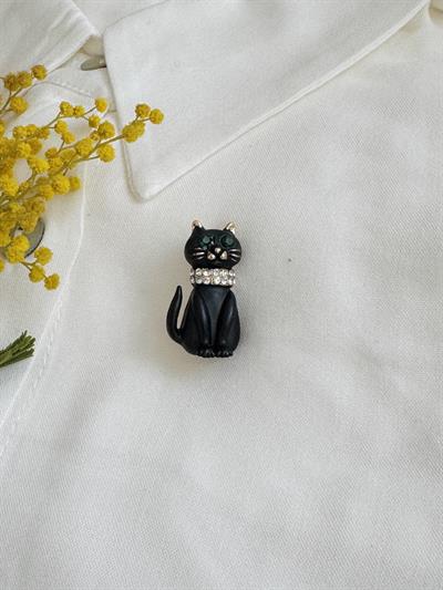 Retrobird Design Black Brooch Lapel Pin