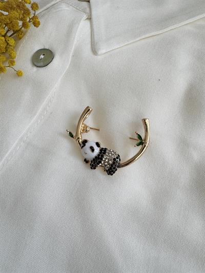 Retrobird Design Black and White Brooch Lapel Pin