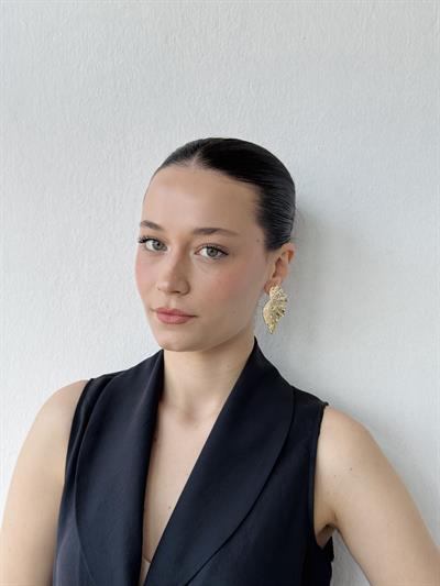 Retrobird Design Retro Model Gold Color Earrings