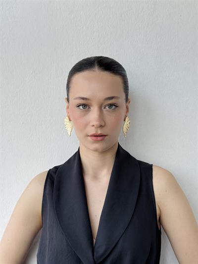 Retrobird Design Retro Model Gold Color Earrings