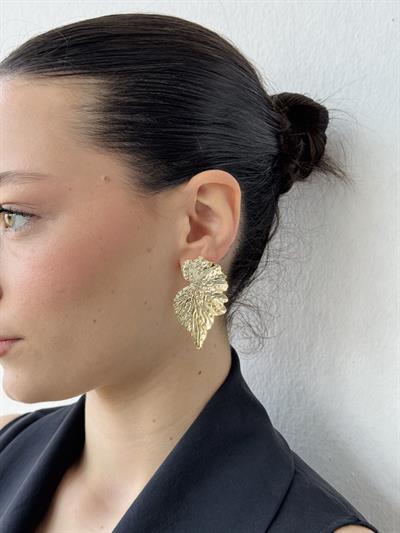 Retrobird Design Retro Model Gold Color Earrings