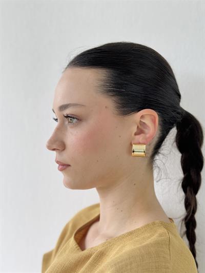 Retrobird Design Gold Color Retro Model Earrings