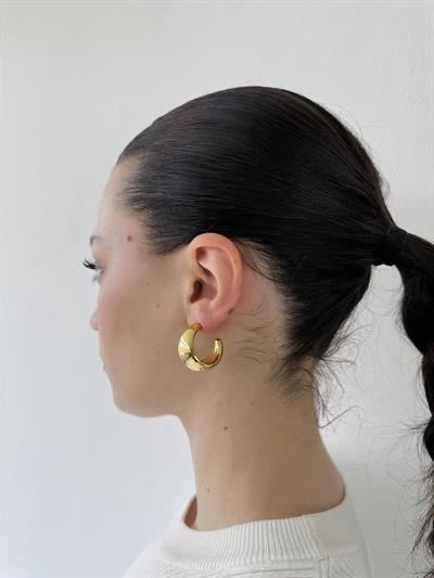 Retrobird Design Yellow Retro Model Medium Size Earrings