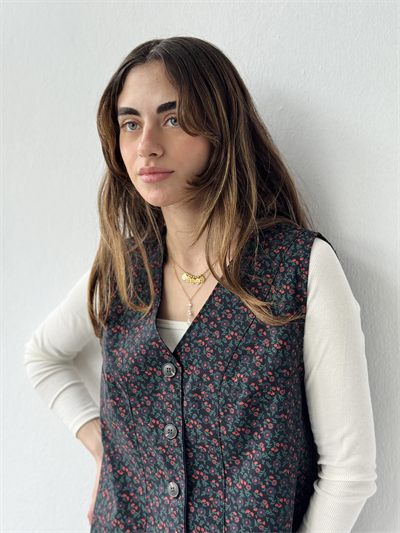 Retrobird Tasarım Siyah Renkli Yelek