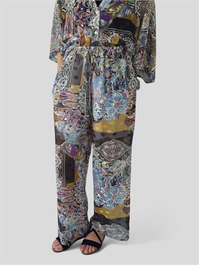 Retrobird Tasarım Şort Astarlı Açık Mavi Şifon Pantolon