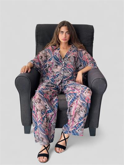 Retrobird Tasarım Mürdüm Şort Astarlı Şifon Pantolon