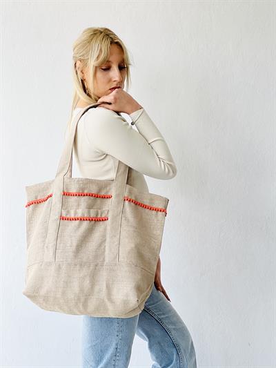 Retrobird Design Tote Sand Colored Bag Shopping Bag