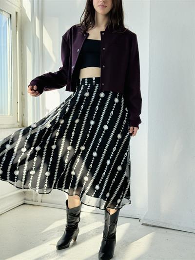 Retrobird Tasarım Valerie Şifon Siyah Uzun Kloş Etek