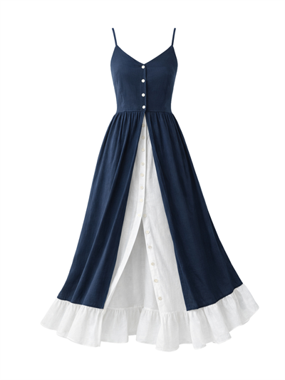 Retrobird Design Victorian Countryside Navy Dress