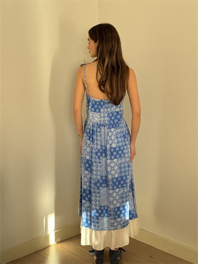 Retrobird Design Victorian Countryside Bodrum Blue Dress