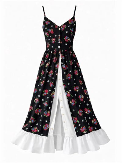 Retrobird Design Victorian Countryside Black Dress