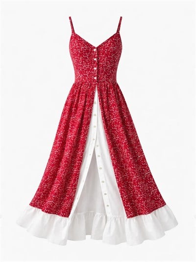 Retrobird Design Victorian Countryside Red Dress