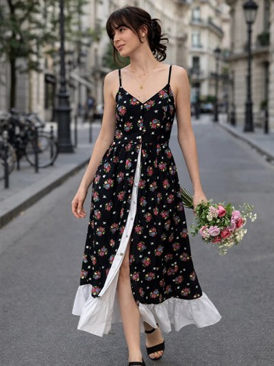 Retrobird Design Victorian Countryside Black Dress