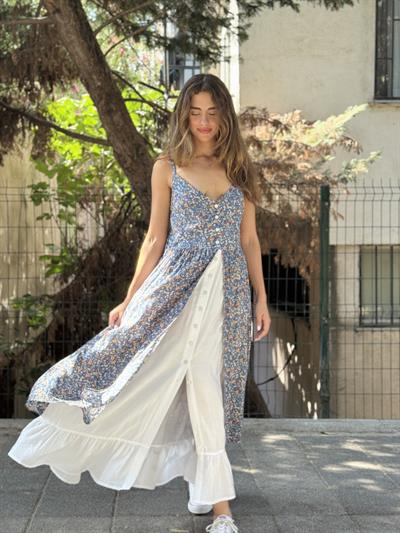 Retrobird Tasarım Viktorya Dönemi Countryside Mavi Elbise