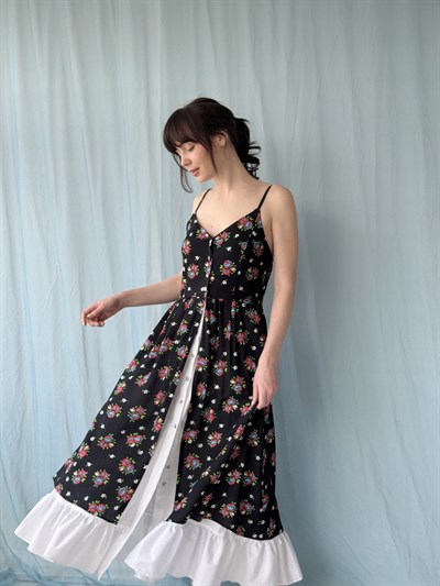 Retrobird Design Victorian Countryside Black Dress