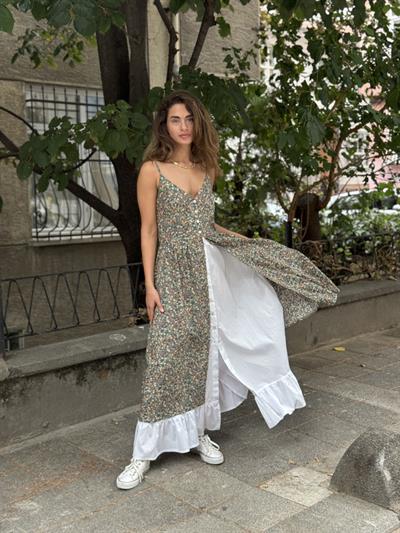 Retrobird Tasarım Viktorya Dönemi Countryside Yeşil Elbise