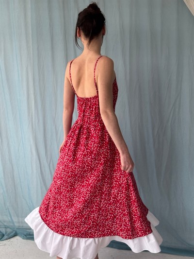 Retrobird Design Victorian Countryside Red Dress