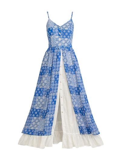 Retrobird Design Victorian Countryside Bodrum Blue Dress