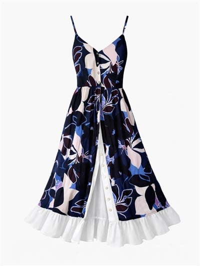 Retrobird Design Victorian Countryside Dark Blue Dress