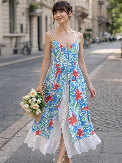 Retrobird Design Victorian Countryside Coral Dress