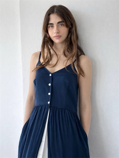 Retrobird Design Victorian Countryside Navy Dress