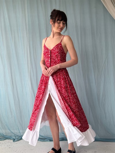 Retrobird Design Victorian Countryside Red Dress