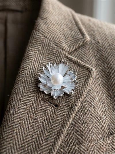 Retrobird Tasarım Vintage Silver Renkli Broş Yaka İğnesi