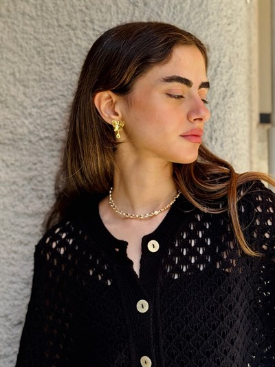 Retrobird Tasarım Vintage Style Altın Renkli Küpe