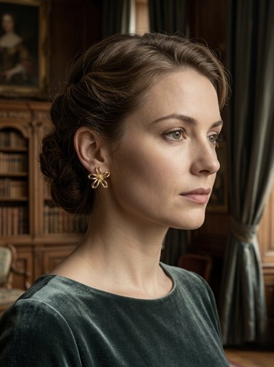 Retrobird Vintage Style Sarı Renkli Tasarım Küpe