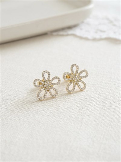 Retrobird Vintage Style Tasarım Gold Renkli Küpe