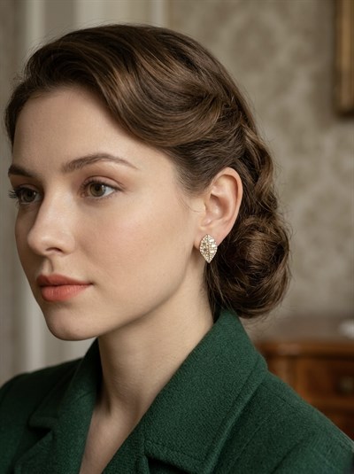 Retrobird Vintage Style Tasarım Parlak Sarı Küpe