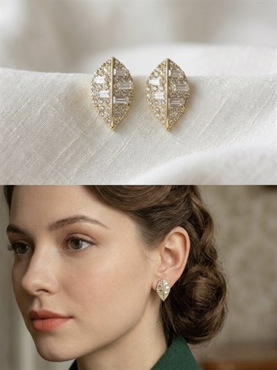 Retrobird Vintage Style Tasarım Parlak Sarı Küpe