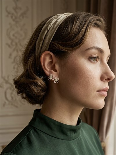 Retrobird Vintage Style Tasarım Gold Renkli Küpe