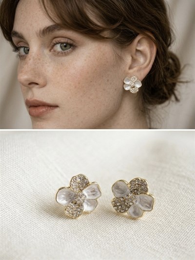 Retrobird Tasarım Vintage Style Sarı Renkli Küpe