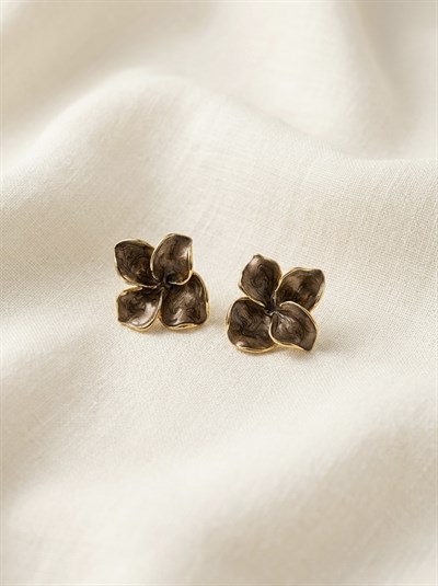 Retrobird Tasarım Vintage Style Kahverengi Küpe